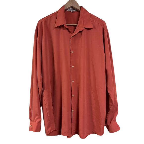 Monsoon‎ Pink Orange Long Sleeve Buttoned Collared Shirt Large Women's Soft Work - Picture 1 of 6